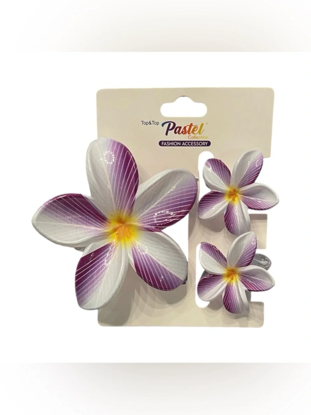 HIBISCUS 3 PIECE CLAW HAIR CLIP SET
